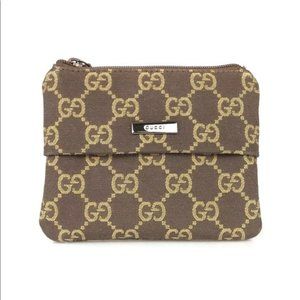 Gucci GG Pouch Mini Pouch Monogram Canvas Brown 030 1676 1705 Authentic